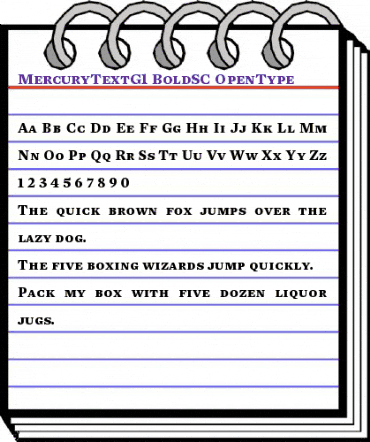 Mercury Text G1 Bold SC animated font preview