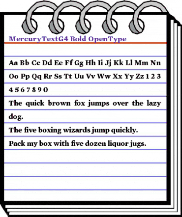 Mercury Text G4 Bold animated font preview