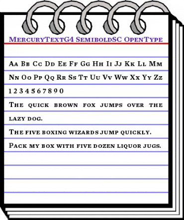 Mercury Text G4 Semibold SC animated font preview