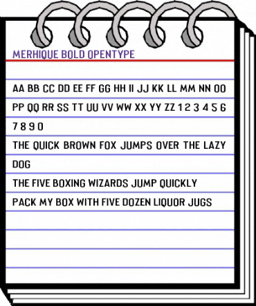 Merhique Bold animated font preview