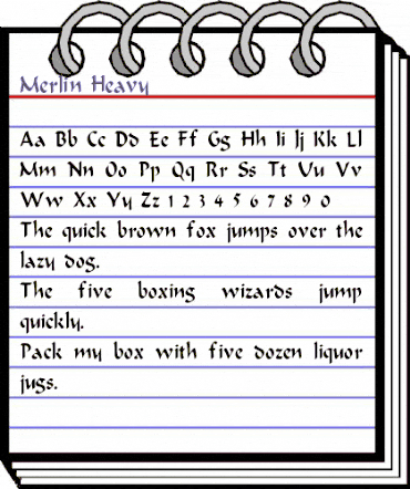 Merlin Heavy Regular animated font preview