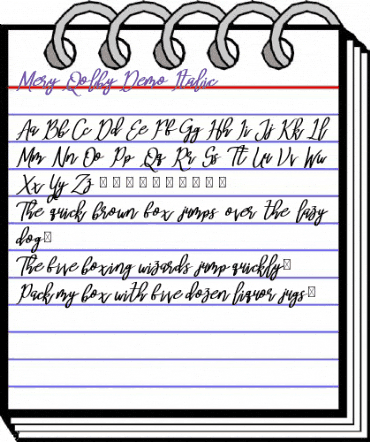 Mery Qolby Demo Italic animated font preview