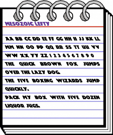Mesozoic Lefty Regular animated font preview