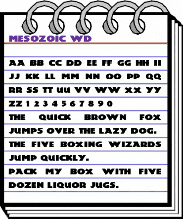 Mesozoic Wd Regular animated font preview