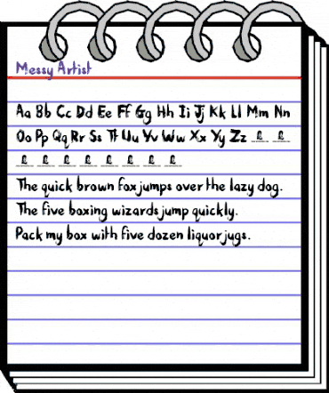 Messy Artist Regular animated font preview Messy Artist Regular animated font preview