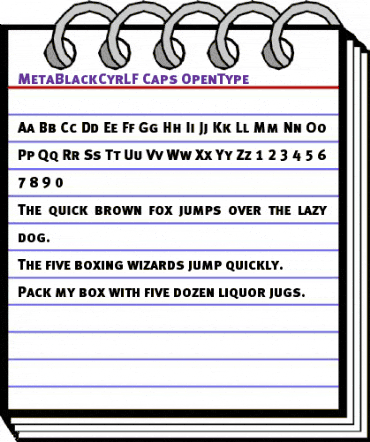MetaBlackCyrLF-Caps Regular animated font preview