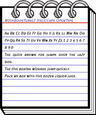 MetaBookTurkLF ItalicCaps animated font preview