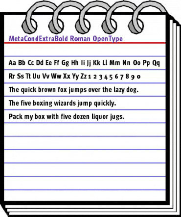 MetaCondExtraBold Roman animated font preview MetaCondExtraBold Roman animated font preview