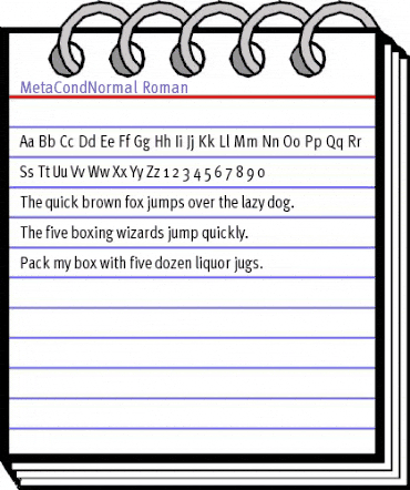 MetaCondNormal Roman animated font preview