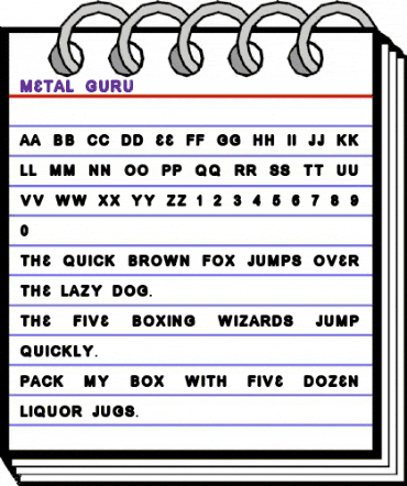 Metal Guru Regular animated font preview