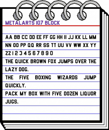 Metalarts 107 Block Regular animated font preview