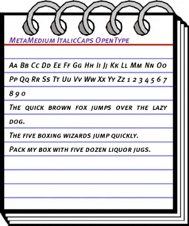 Meta Medium Caps Italic animated font preview
