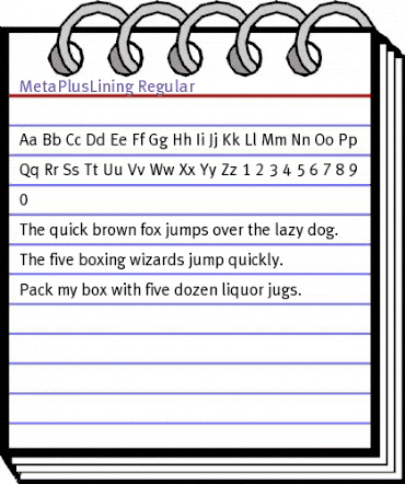 MetaPlusLining Regular animated font preview MetaPlusLining Regular animated font preview