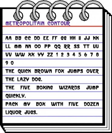 Metropolitain Contour Regular animated font preview Metropolitain Contour Regular animated font preview