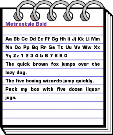 Metrostyle Bold animated font preview Metrostyle Bold animated font preview