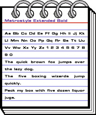 Metrostyle Extended Bold animated font preview Metrostyle Extended Bold animated font preview