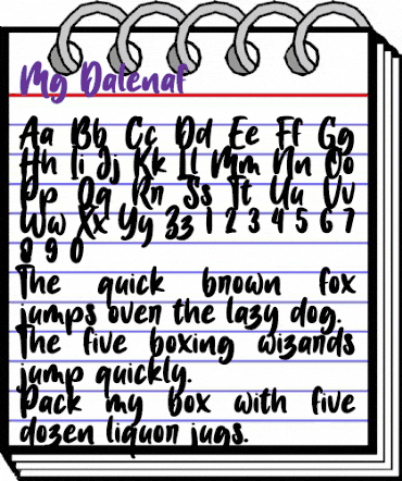 Mg Dalenaf Regular animated font preview Mg Dalenaf Regular animated font preview