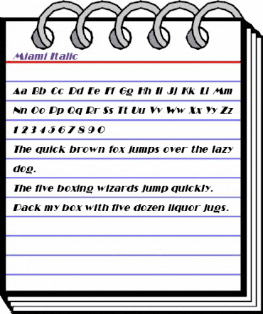 Miami-Italic Normal animated font preview Miami-Italic Normal animated font preview