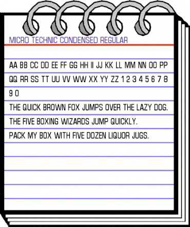 Micro Technic Condensed Regular animated font preview Micro Technic Condensed Regular animated font preview