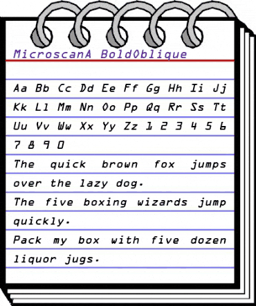 MicroscanA BoldOblique animated font preview MicroscanA BoldOblique animated font preview