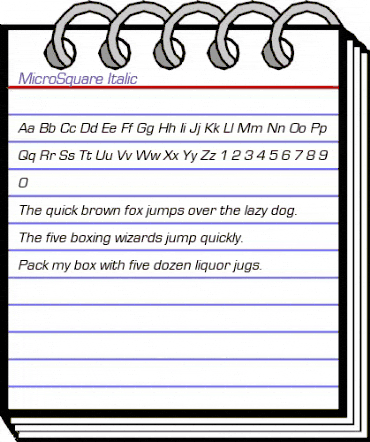 MicroSquare Italic animated font preview MicroSquare Italic animated font preview