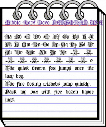 Middle Ages Deco PERSONAL USE Regular animated font preview Middle Ages Deco PERSONAL USE Regular animated font preview