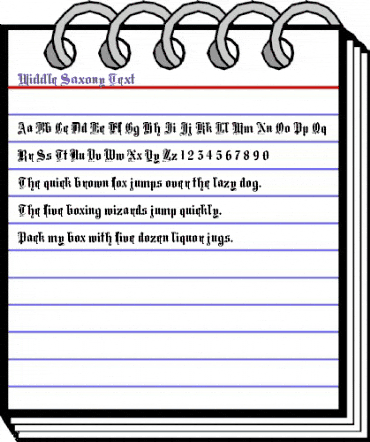 Middle Saxony Text Regular animated font preview Middle Saxony Text Regular animated font preview