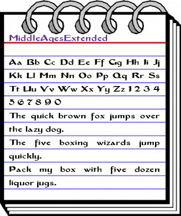 MiddleAgesExtended Regular animated font preview