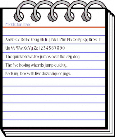 Middleton Italic animated font preview Middleton Italic animated font preview