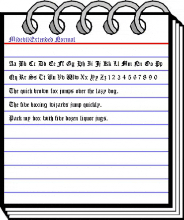 MidevilExtended Normal animated font preview