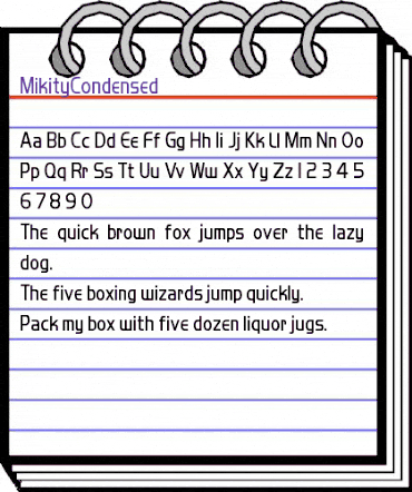 MikityCondensed Regular animated font preview