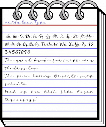 milda Regular animated font preview