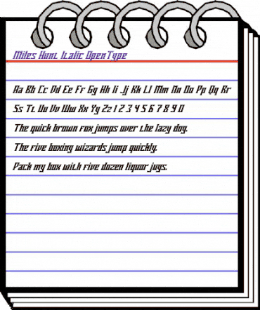 Miles Hunt Italic Regular animated font preview