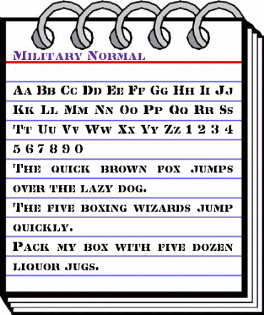 Military Normal animated font preview Military Normal animated font preview