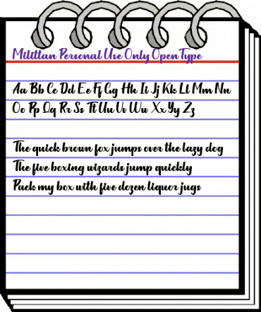 Milittan Personal Use Only Regular animated font preview