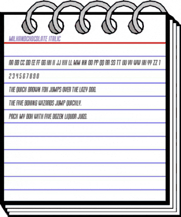 Milk and Chocolate Italic animated font preview