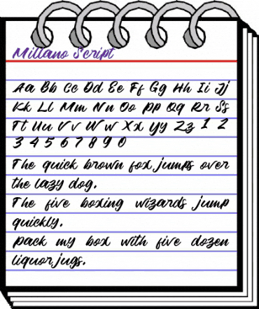 Millano Script Regular animated font preview
