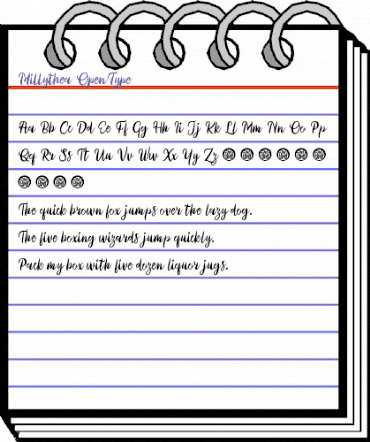 Millythea Regular animated font preview