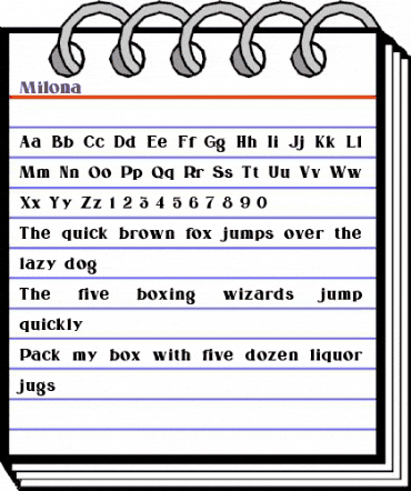 Milona Regular animated font preview Milona Regular animated font preview