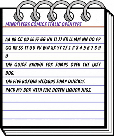Mindflyers Comics Italic Regular animated font preview Mindflyers Comics Italic Regular animated font preview
