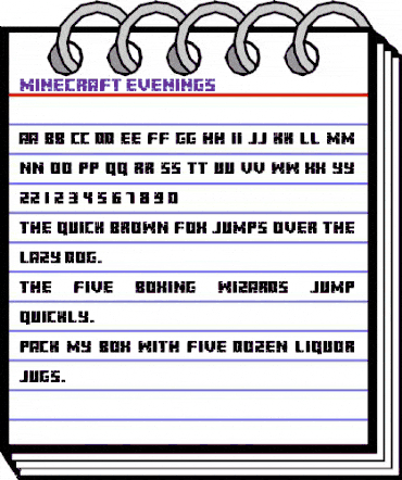 Minecraft Evenings Regular animated font preview Minecraft Evenings Regular animated font preview