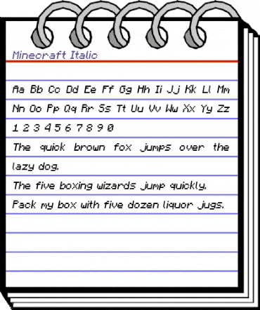 Minecraft Italic animated font preview Minecraft Italic animated font preview