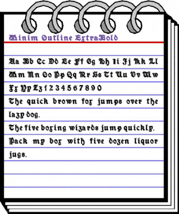 Minim Outline ExtraBold animated font preview