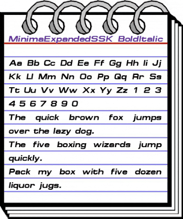 MinimaExpandedSSK BoldItalic animated font preview MinimaExpandedSSK BoldItalic animated font preview