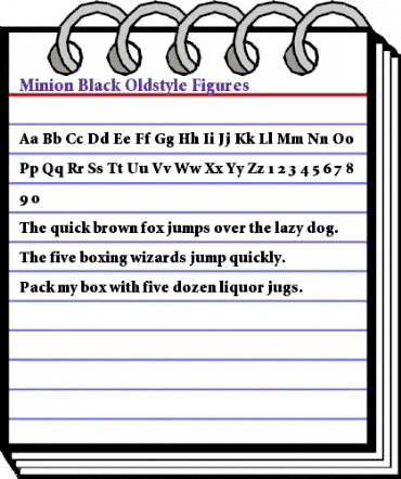Minion BlackOsF Regular animated font preview