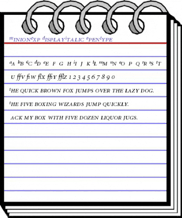 Minion Expert Display Italic animated font preview Minion Expert Display Italic animated font preview
