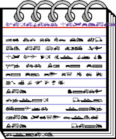 MiniPics LilVehicles animated font preview MiniPics LilVehicles animated font preview