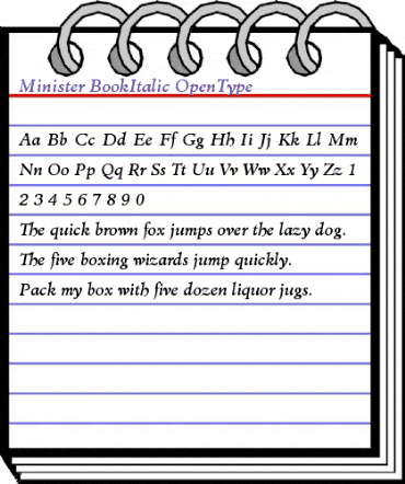 Minister Book Italic animated font preview Minister Book Italic animated font preview