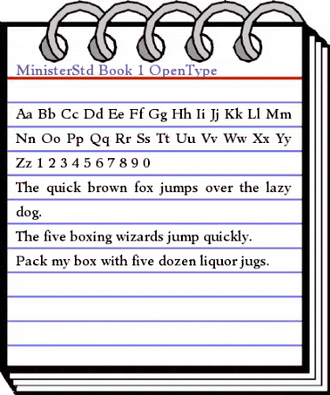 Minister Std Book animated font preview
