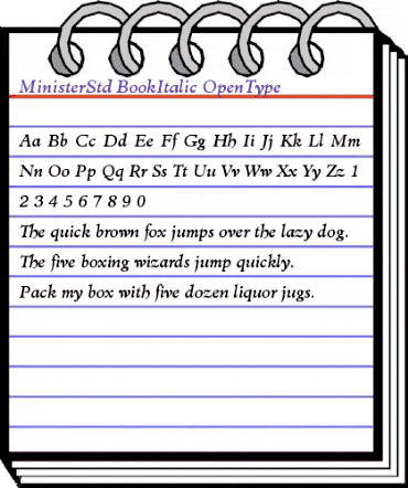 Minister Std Book Italic animated font preview Minister Std Book Italic animated font preview